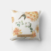 黄モダン色の花とクラフトパーソナライズされたギフト クッション (正面)