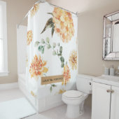 黄モダン色の花とクラフトパーソナライズされたギフト シャワーカーテン (インサイチュ)