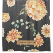 黄モダン色の花とクラフトパーソナライズされたギフト シャワーカーテン (正面)