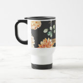 黄モダン色の花とクラフトパーソナライズされたギフト トラベルマグ (左)