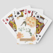 黄モダン色の花とクラフトパーソナライズされたギフト トランプ (裏面)