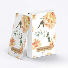 黄モダン色の花とクラフトパーソナライズされたギフト トランプ