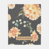 黄モダン色の花とクラフトパーソナライズされたギフト フリースブランケット (正面)