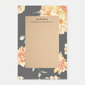 黄モダン色の花とクラフトパーソナライズされたギフト ポストイット (正面)