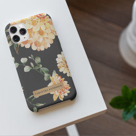 黄モダン色の花とクラフトパーソナライズされたギフト iPhone 11Pro MAXケース