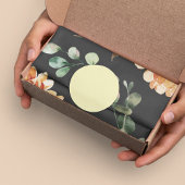 黄モダン色の花模様 ラッピングペーパー