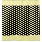 黄モダン色の黒いドット シャワーカーテン (正面)