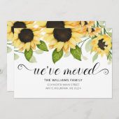 黄モダン色ひまわり水カラーフローラ移動 案内状 (正面/裏面)