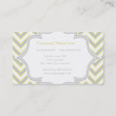 黄モダン色シボロン・モノグラムパーソナライズされた 名刺 (裏面)