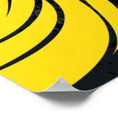 黄モダン色フローラデコ ポスター (角)