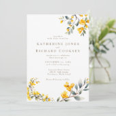 黄モダン色フローラNo親結婚II 招待状 (スタンド正面)
