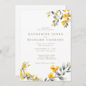 黄モダン色フローラNo親結婚II 招待状 (正面/裏面)