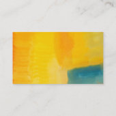 黄モダン色ブルー抽象芸術プレーン・ビジネス・カード 名刺 (裏面)