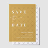 黄モダン色ミニマルエレガントリストの日付の保存 ベラム紙招待状 (オフセット (招待状))