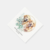 黄モダン色ラブラドールレトリエバーペットドッグ結婚ズ スタンダードカクテルナプキン (角)