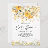 黄モダン色春フローライースターブランチ 招待状 (正面)