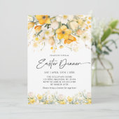 黄モダン色春フローライースターブランチ 招待状 (スタンド正面)