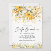 黄モダン色春フローライースターブランチ 招待状 (正面)
