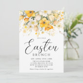 黄モダン色春フローライースターブランチ 招待状 (スタンド正面)