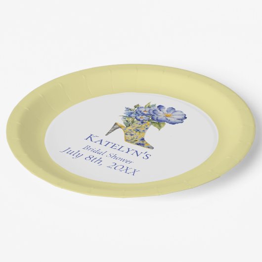 黄モダン色珍重ハイヒールシューズ ペーパープレート (アングル)