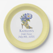 黄モダン色珍重ハイヒールシューズ ペーパープレート (正面)