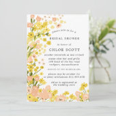 黄モダン色秋フローラブライダルシャワー 招待状 (スタンド正面)