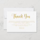 黄モダン色金ゴールド卒業サンキューカード 招待状 (裏面)