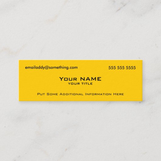 黄モダン色 スキニー名刺 (正面)