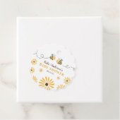 黄モダン色（昆虫）マルハナバチとヒマワリ赤ちゃんシャワー フェイバータグ (インサイチュ)