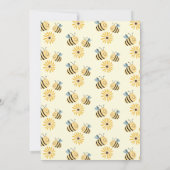 黄モダン色（昆虫）マルハナバチとヒマワリ赤ちゃんシャワー 招待状 (裏面)