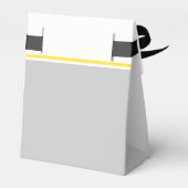 黄モダン色、灰色、白ヴィンテージの結婚式 フェイバーボックス (裏面サイド)