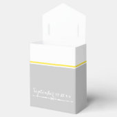 黄モダン色、灰色、白ヴィンテージの結婚式 フェイバーボックス (オープン)