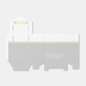 黄モダン色、灰色、白ヴィンテージの結婚式 フェイバーボックス (折り畳みなし)