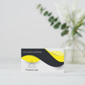黄モダン色・黒の名刺 名刺 (スタンド正面)