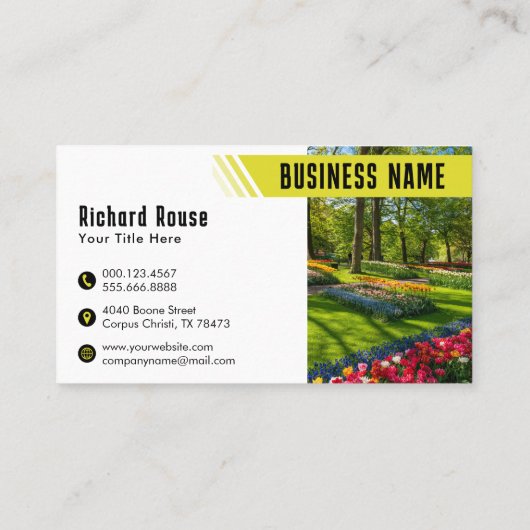 黄モダン芝気に造園 名刺 (裏面)