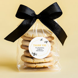 黄モダン蜂の日キッズサマー4th誕生日 ラウンドシール