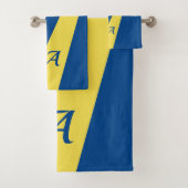 黄モダン青エレガントシックはっきりしたモノグラムの バスタオルセット (インサイチュ)