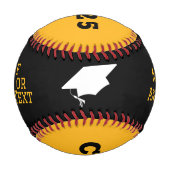黄モダン黒のカスタム卒業 野球ボール (正面)