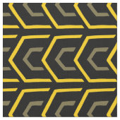 黄モダン黒幾何模様織物 ファブリック (クローズアップ)