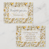黄モダン&金ゴールド斑テラゾパターン 名刺 (正面/裏面)