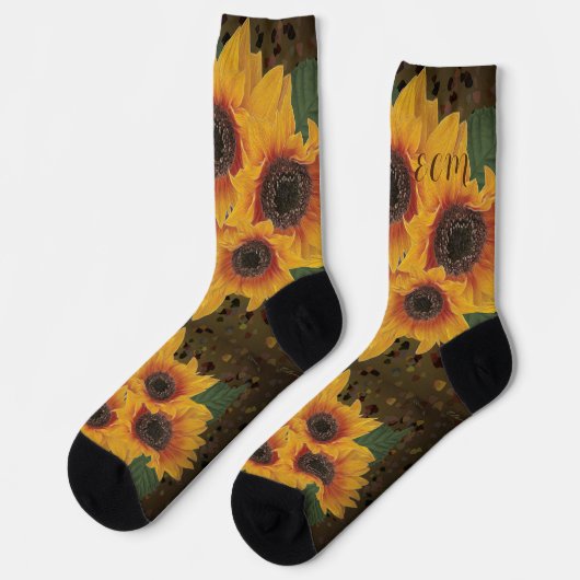 黄モノグラムのひまわりソウルクルーソックス ソックス (左)