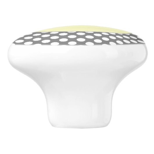 黄モノグラムの色と灰色(白水玉模様) セラミックノブ (側面)