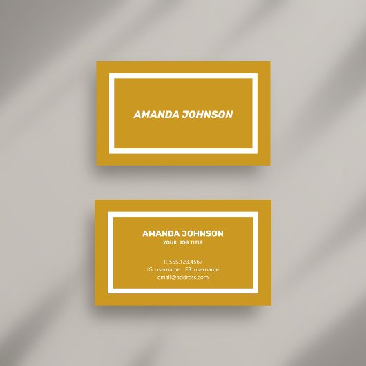黄ユニークモダンマスタード&ホワイトプロフェッショナル 名刺