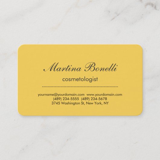 黄ユニークモダン色平野 名刺 (正面)