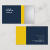 黄ユニーク色カラフルネイビーブルーグレー 名刺 (正面/裏面)