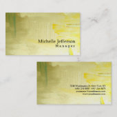 黄ユニーク色スタイリッシュ緑抽象芸術パターン 名刺 (正面/裏面)