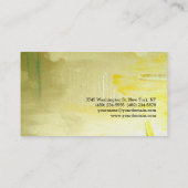 黄ユニーク色スタイリッシュ緑抽象芸術パターン 名刺 (裏面)