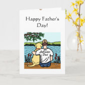 黄ラブラドールとパパ2 カード (黄色い花)