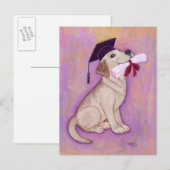 黄ラブラドール卒業 案内ポストカード (正面/裏面)