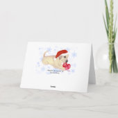 黄ラブラドール子犬クリスマス雪片 シーズンカード (裏面)